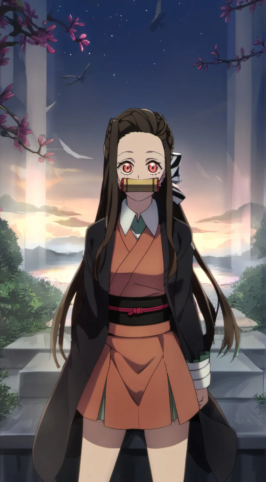 ai character: Nezuko Kamado  background