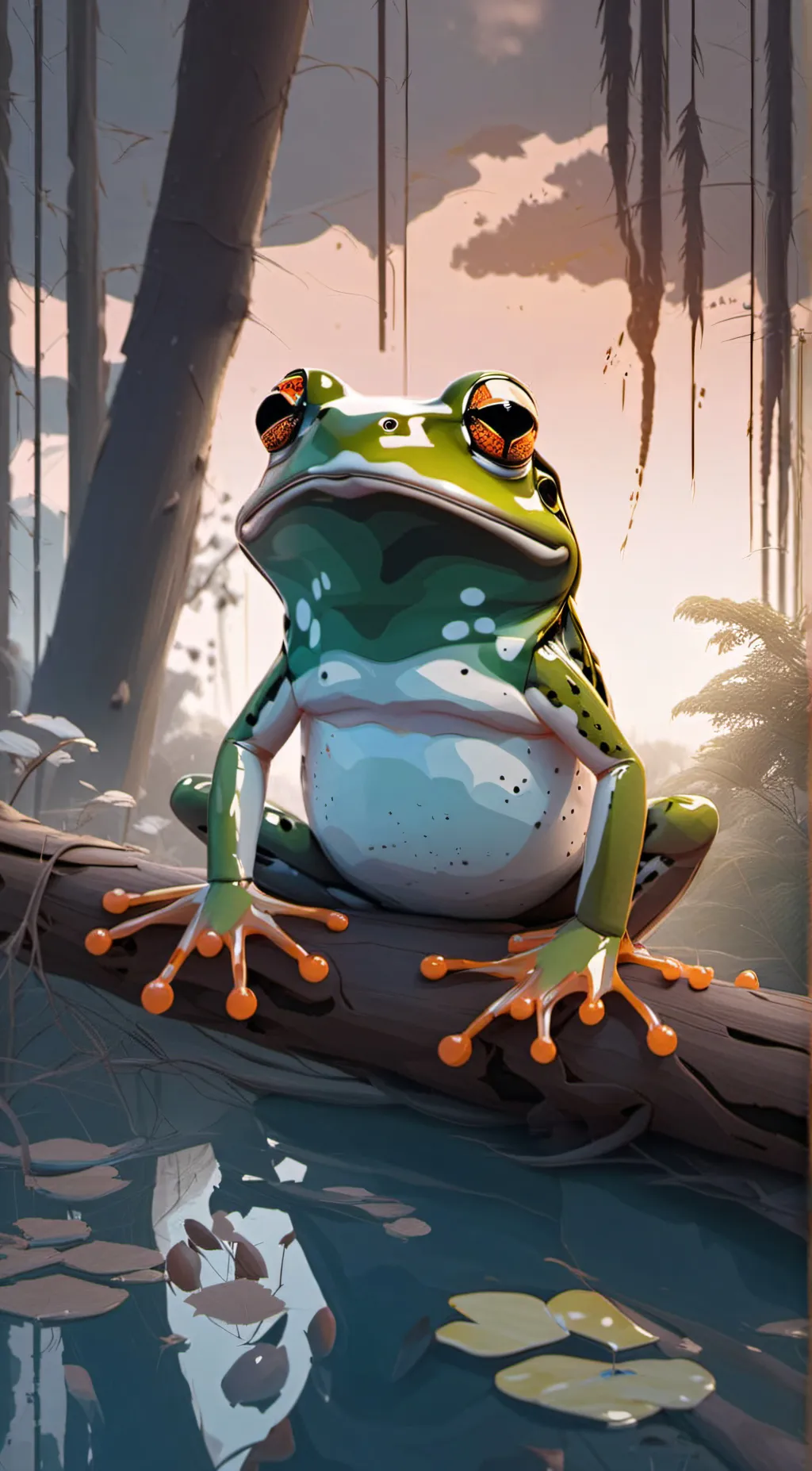 ai character: froggy  background