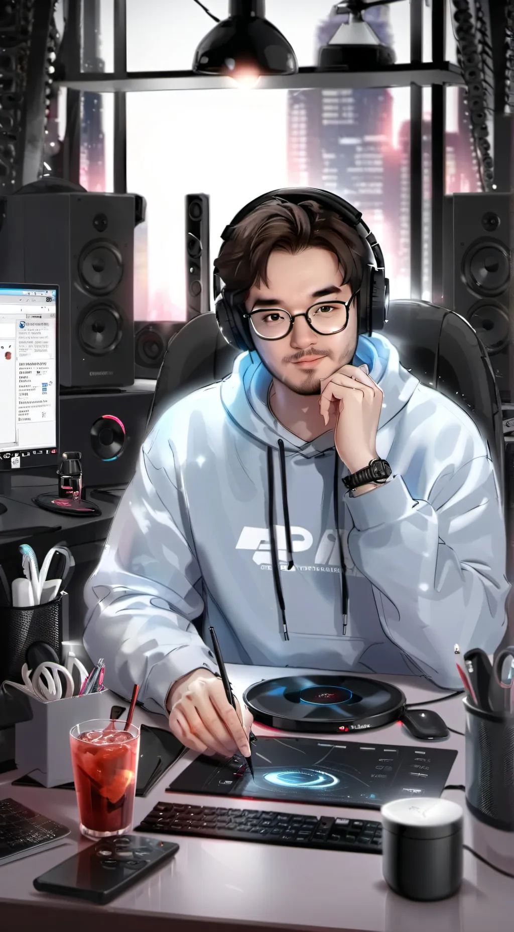 ai character: Big puffer background