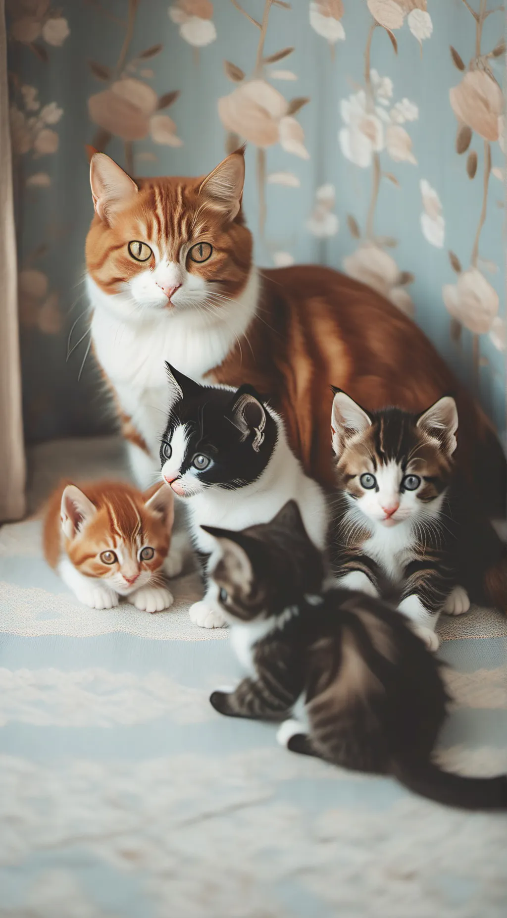 ai character: Mama cat an sibs background