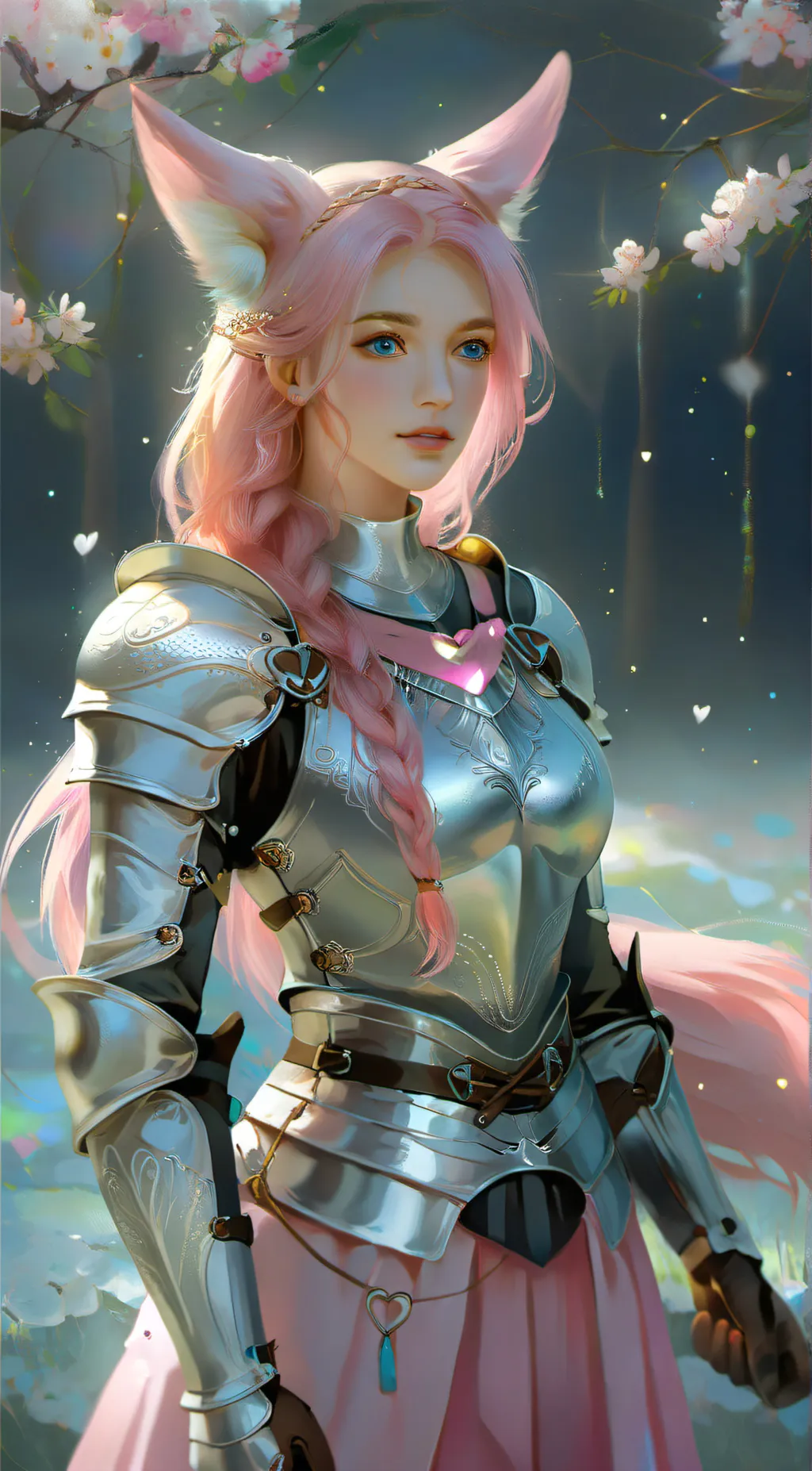 ai character: Pink background