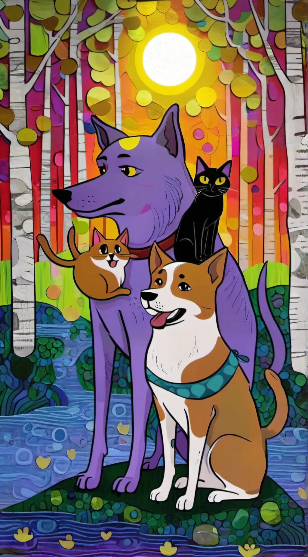 ai character: Smiling critters background