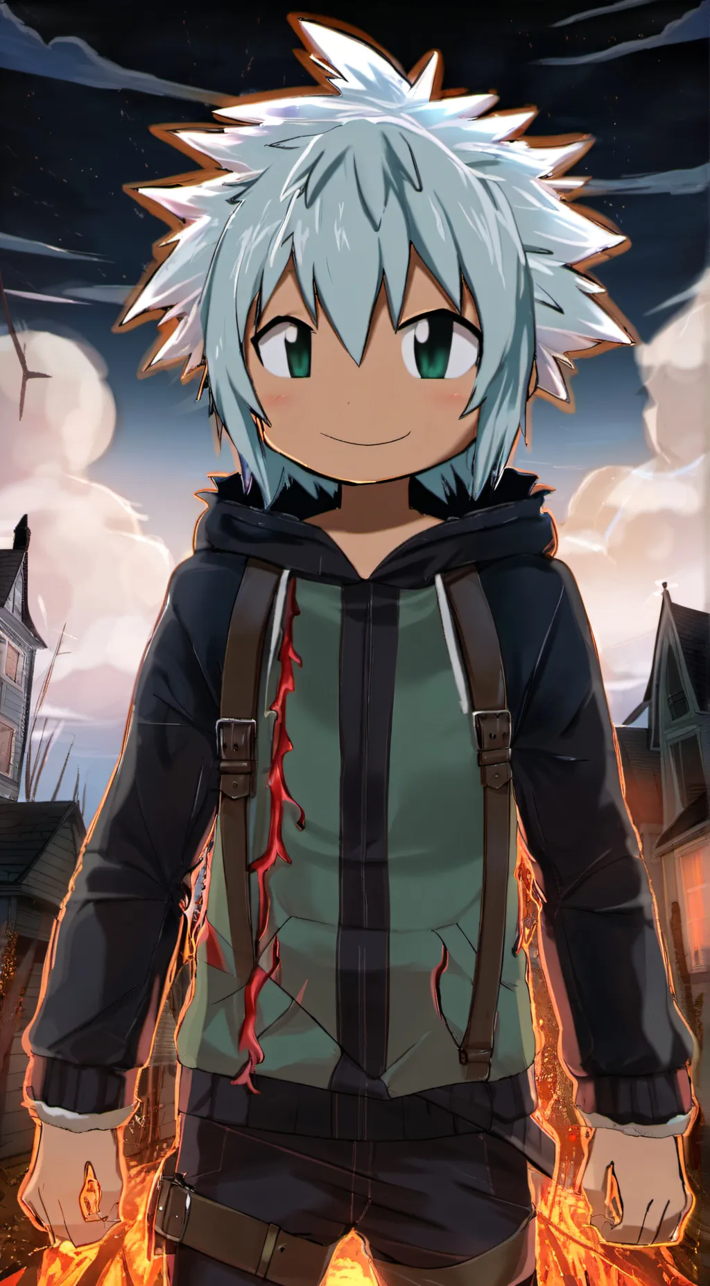 ai character: Mha virus  background