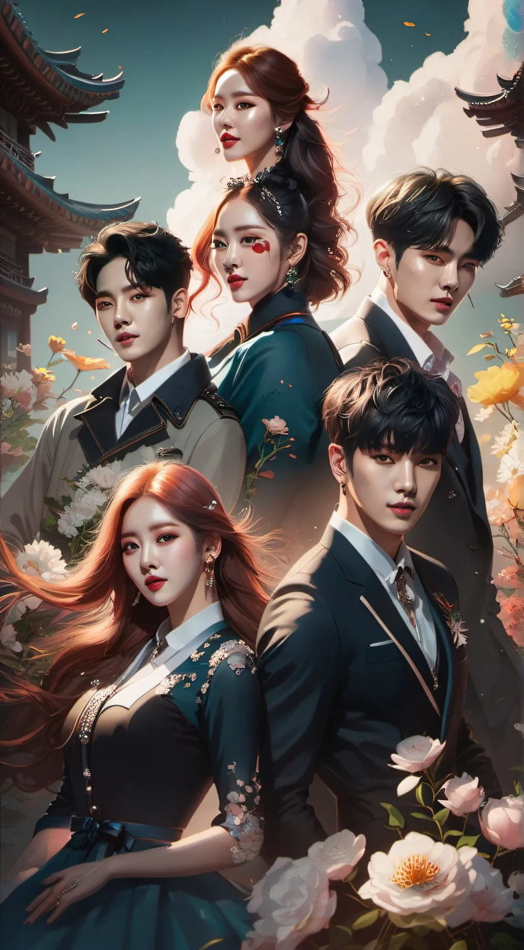 ai character: Kpop Band background