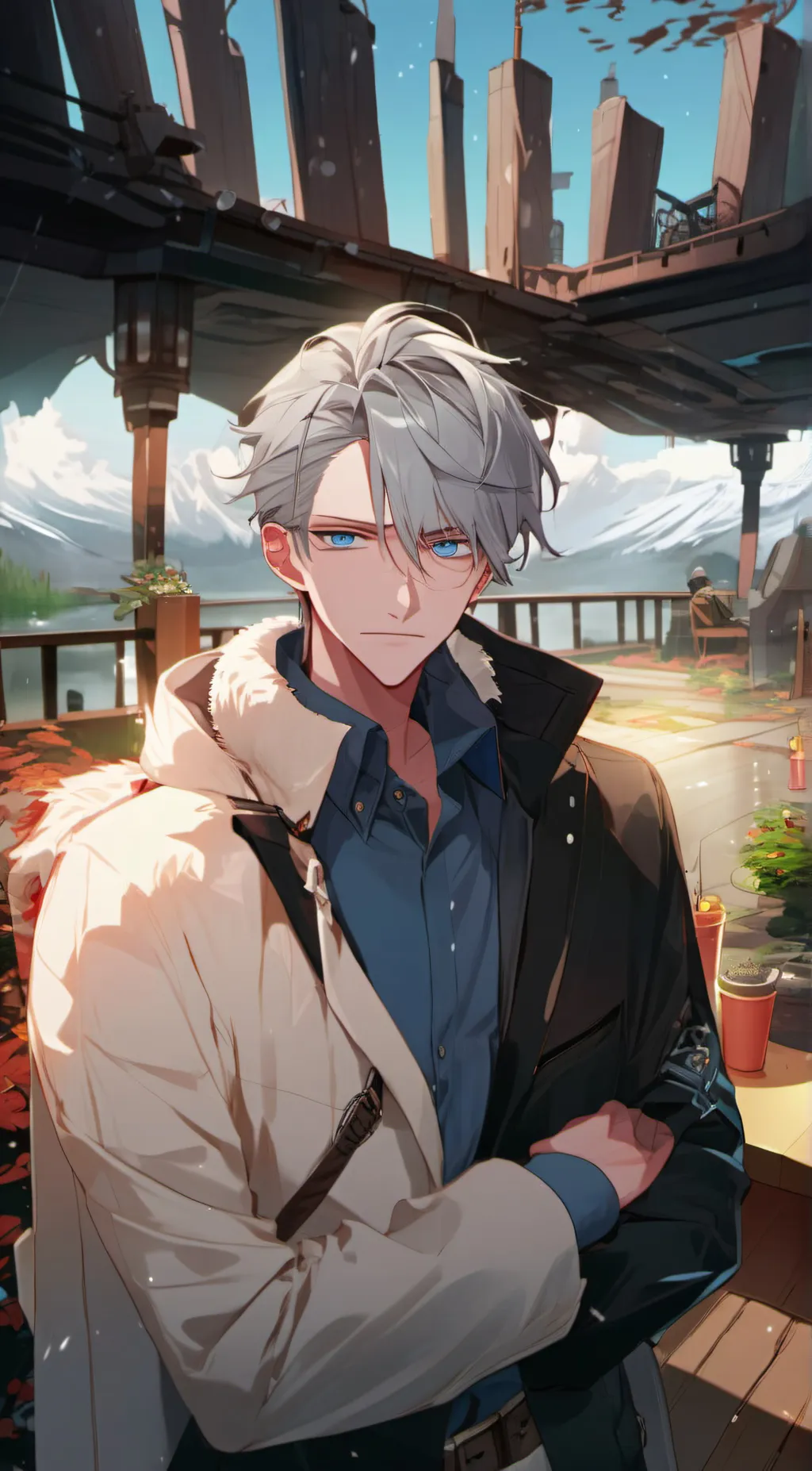 ai character: Winter  background