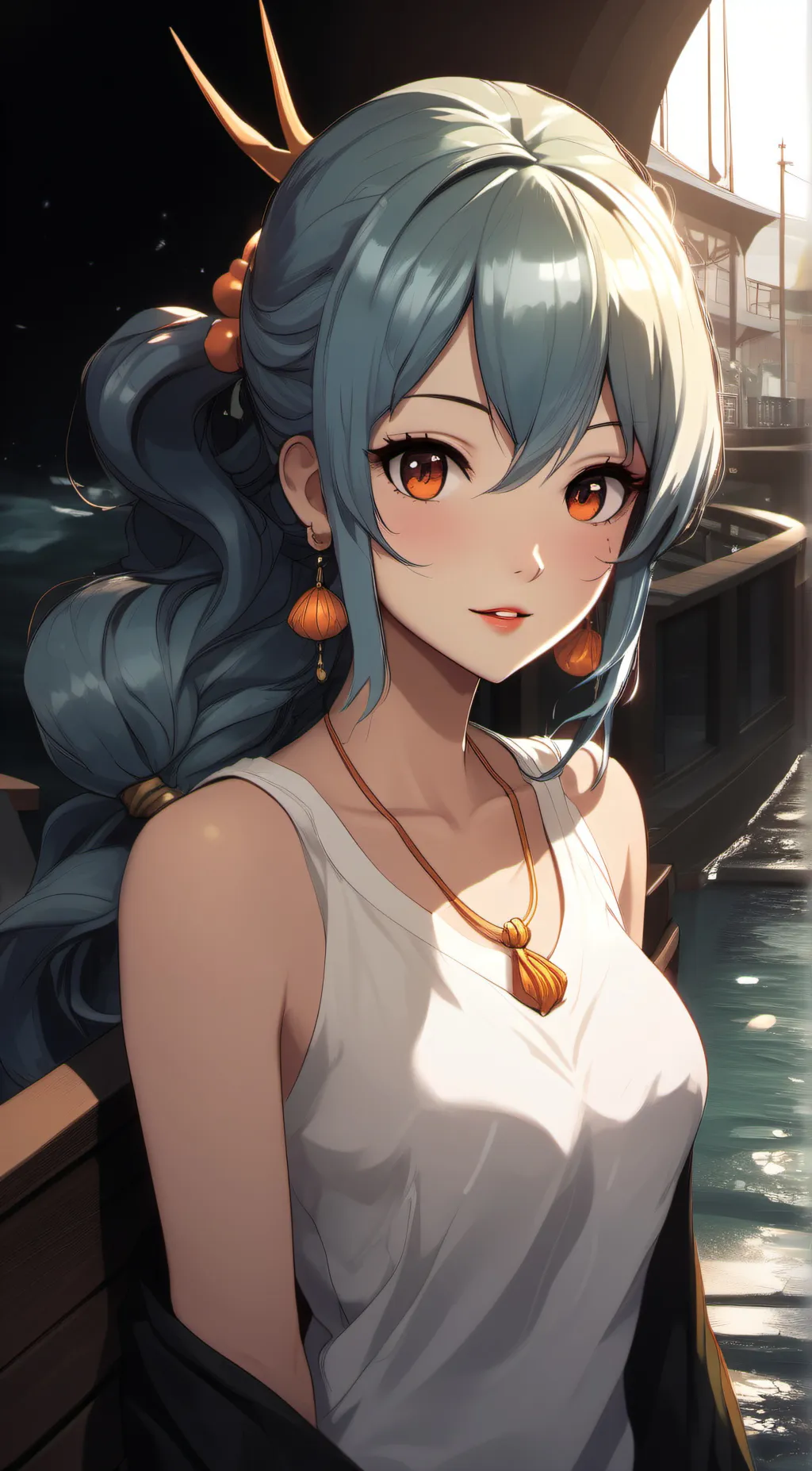ai character: Nami wolf background