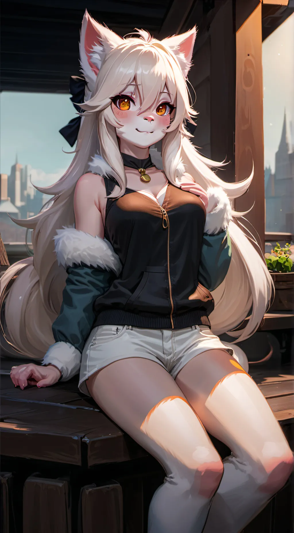 ai character: furry catgirl background