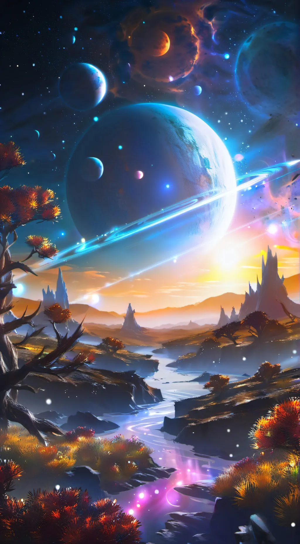 ai character: Starry background