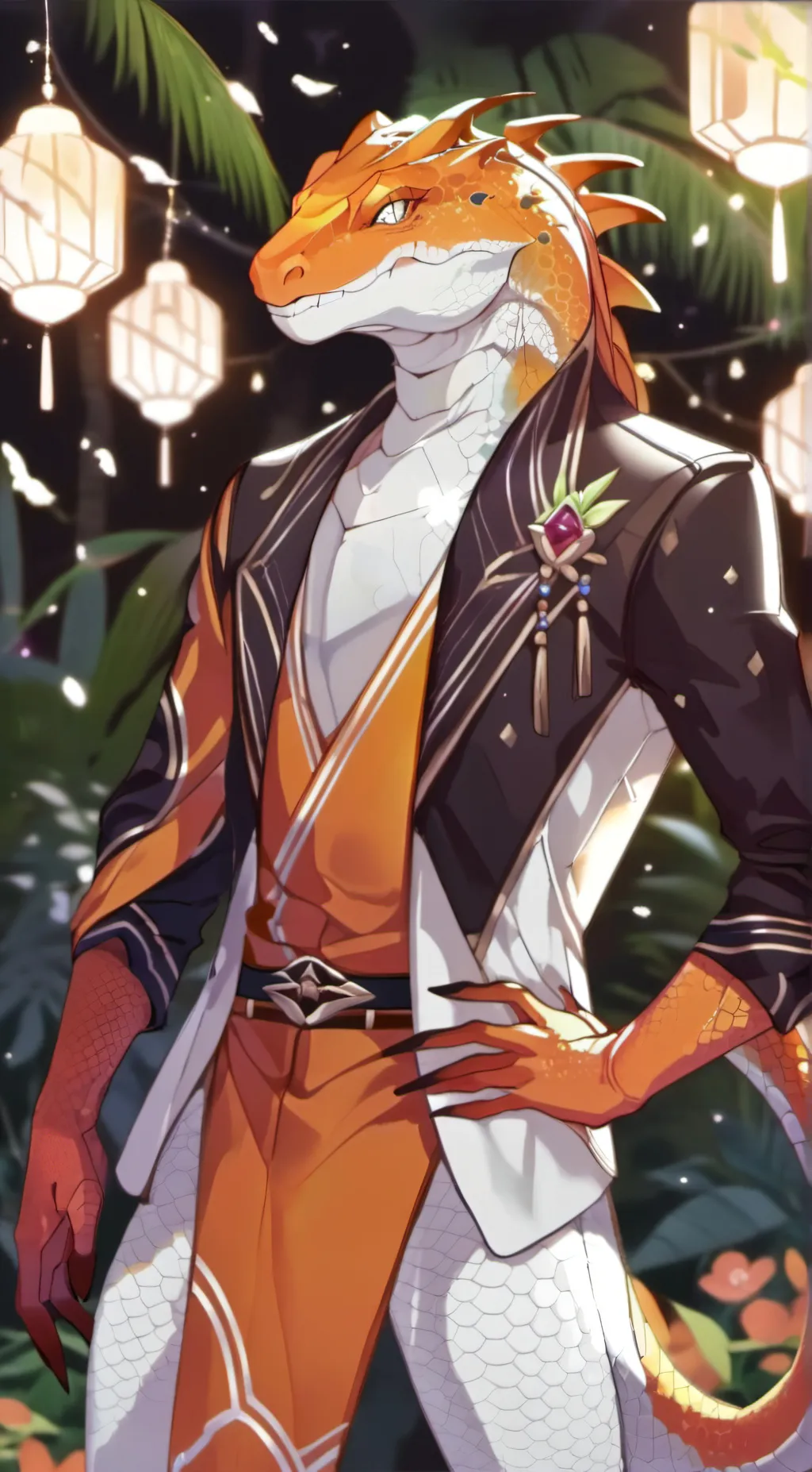 ai character: Orange  background