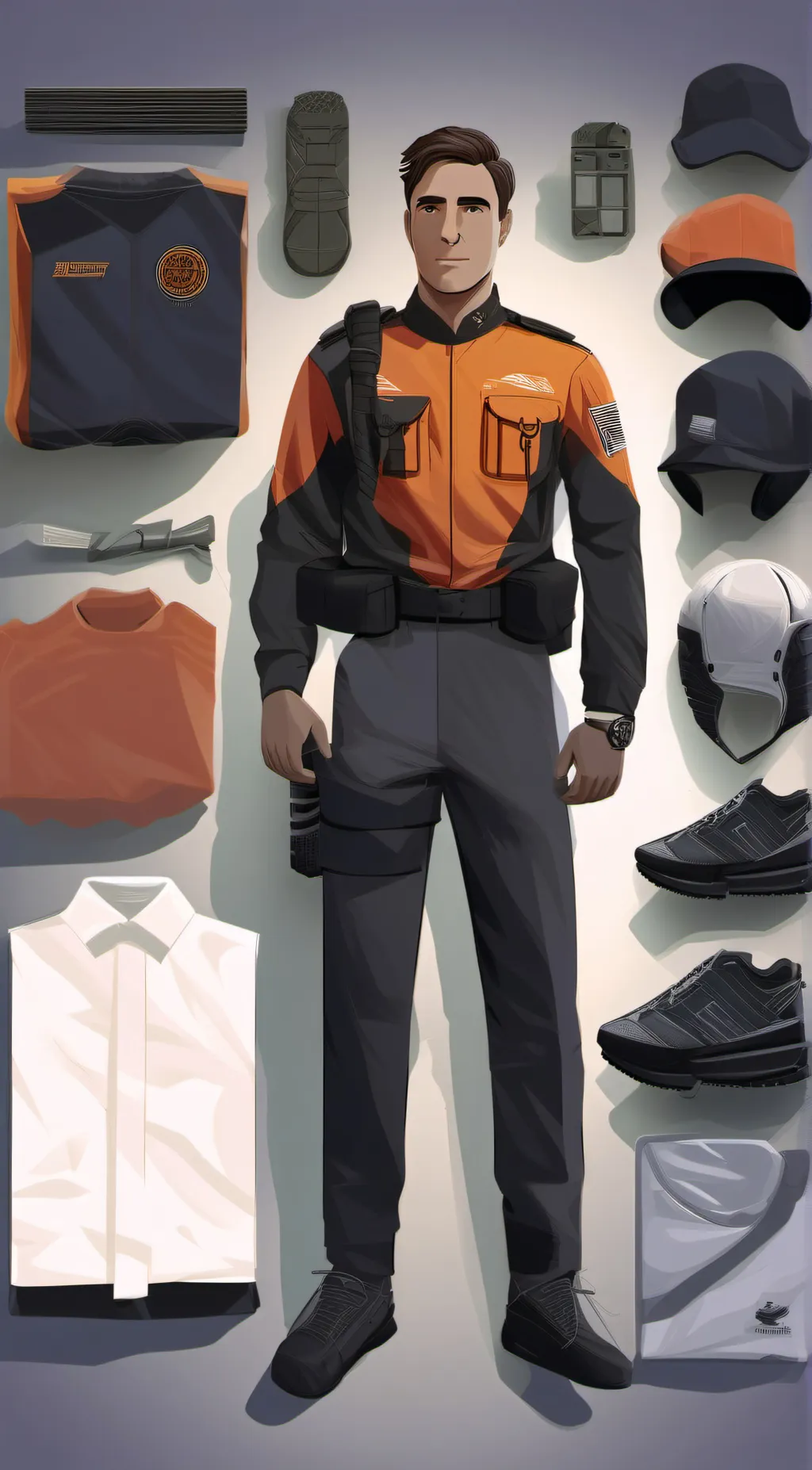 ai character: action figure   background