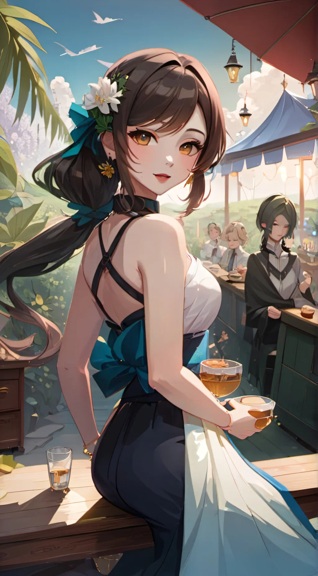 ai character: hot girl background