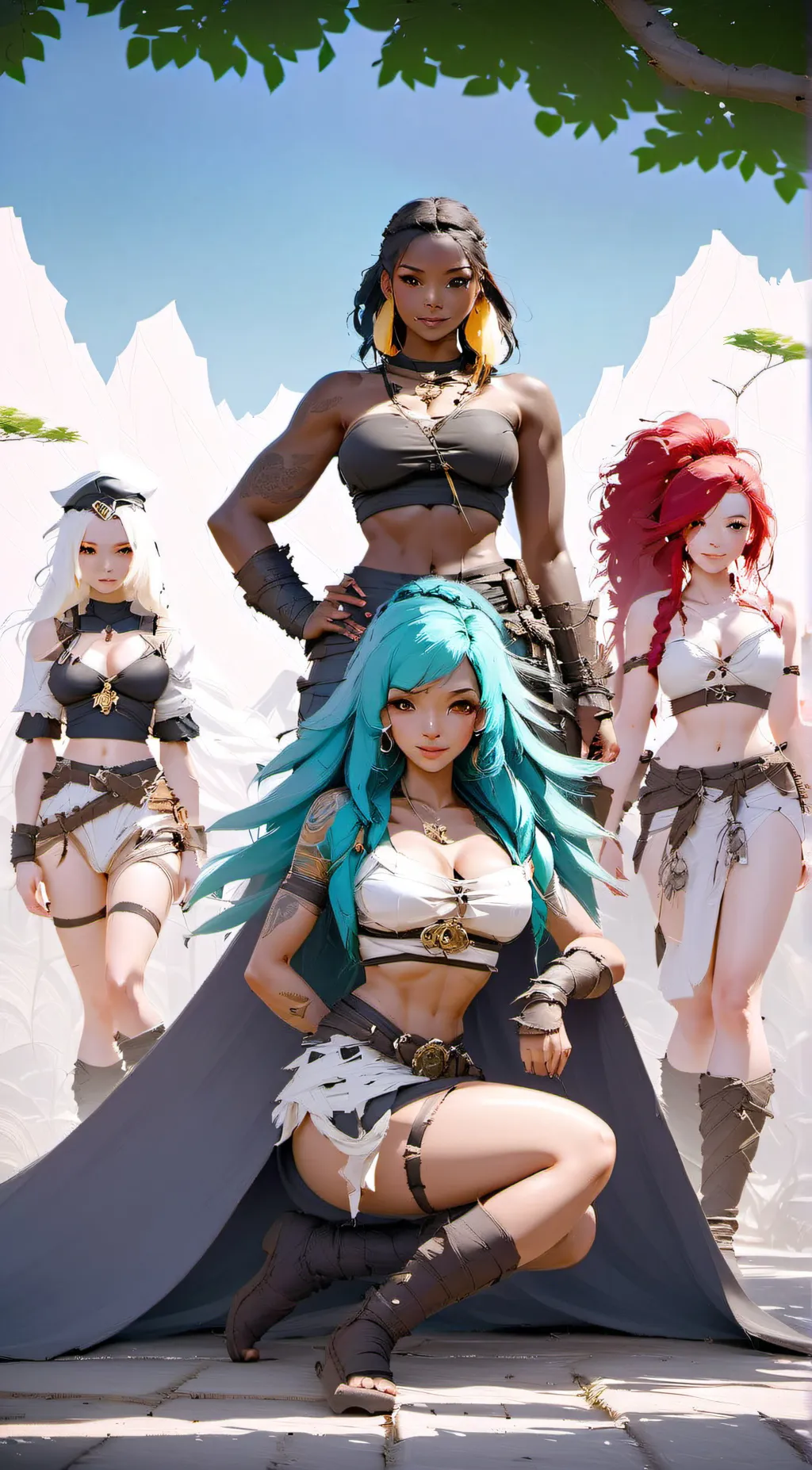 ai character: Harem of Heroines background