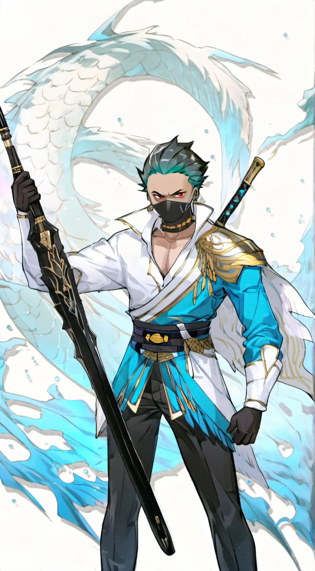 ai character: Water ninja background