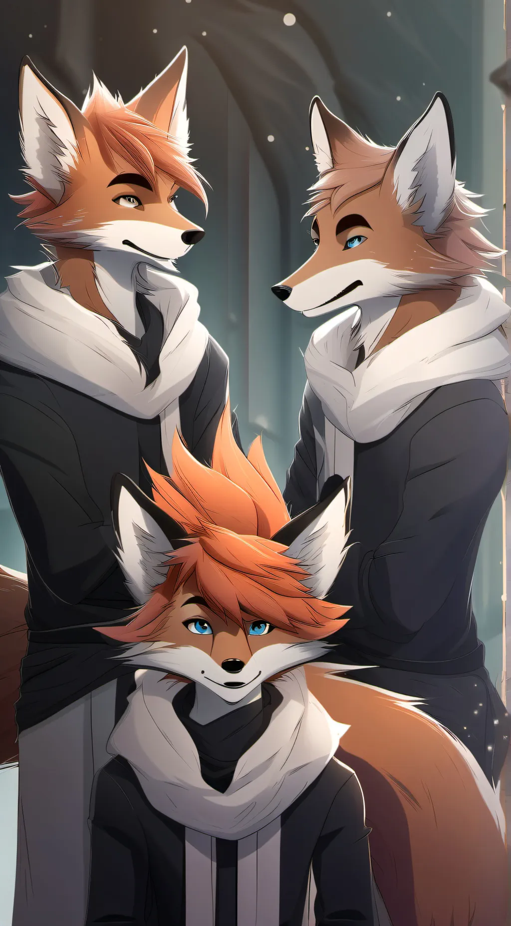 ai character: red,nick and mike background