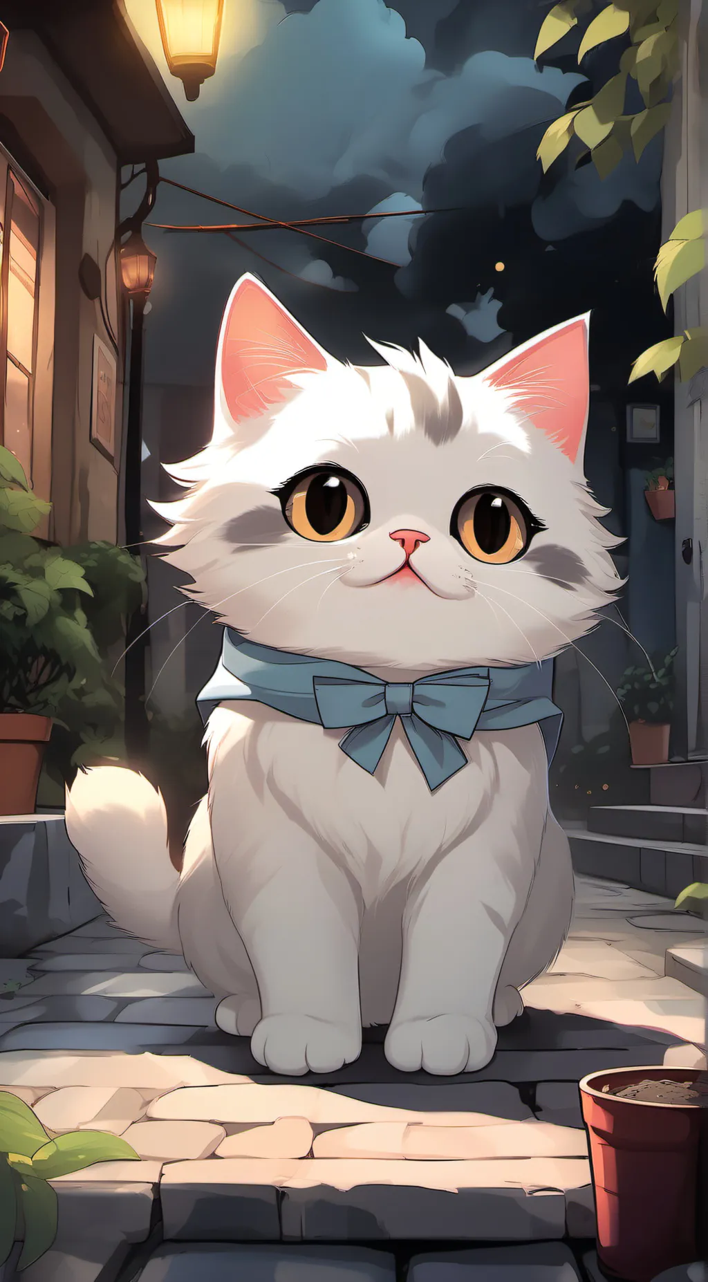 ai character: pop cat  background