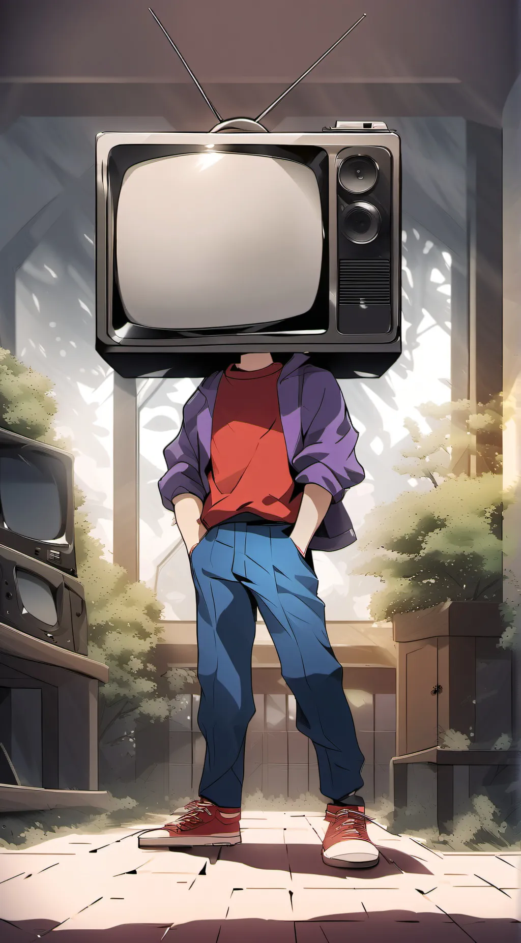 ai character: Tv boy 3 background