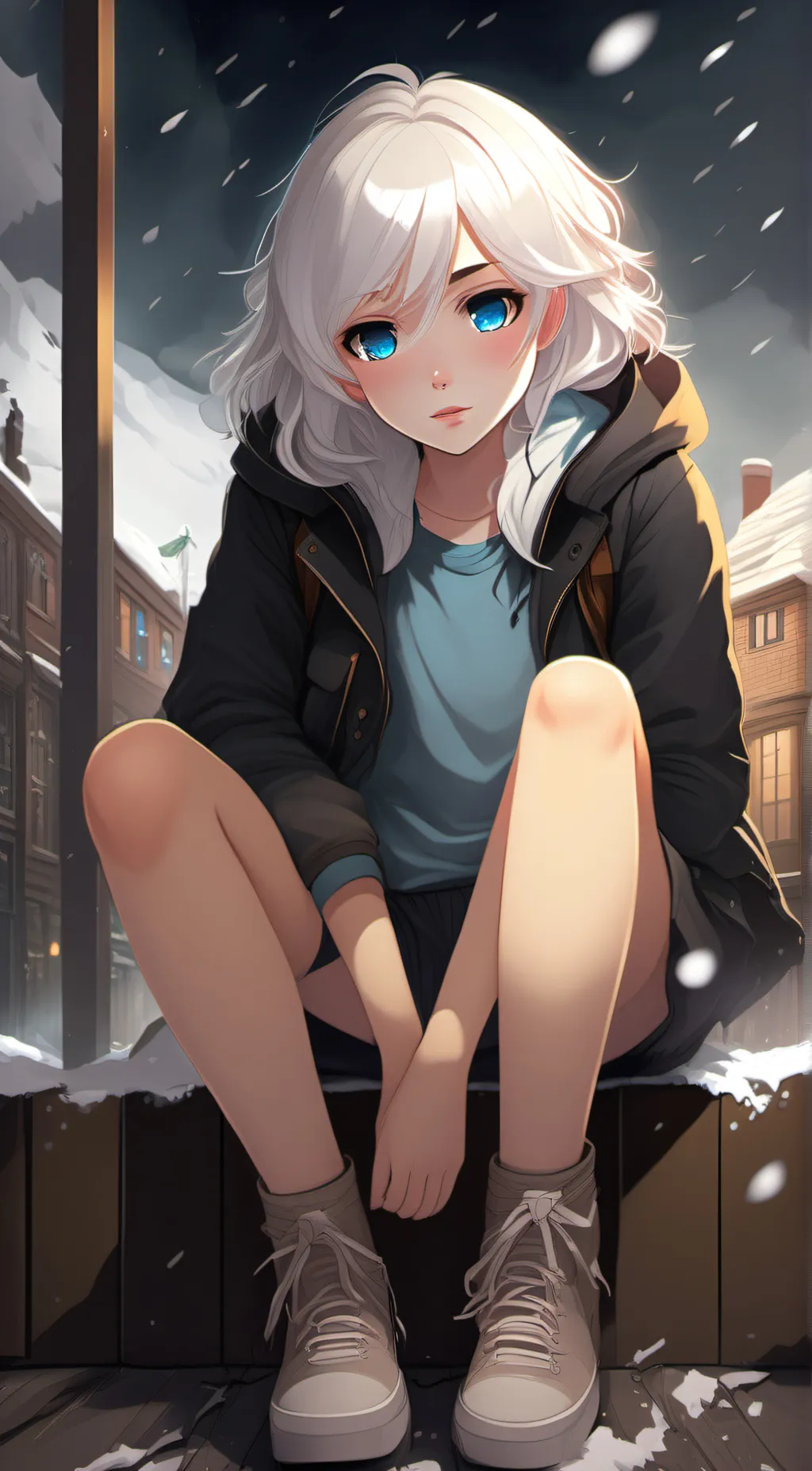 ai character: Snow background