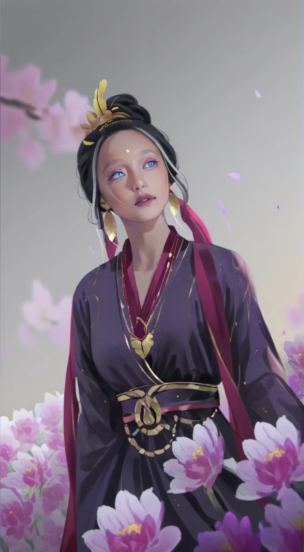 ai character: Violet background