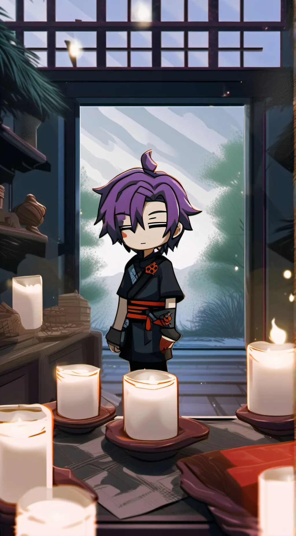 ai character: chting boy  background