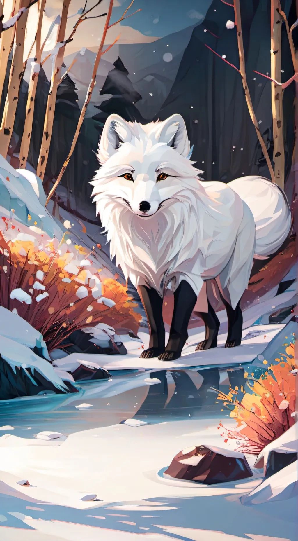 ai character: arctic fox background