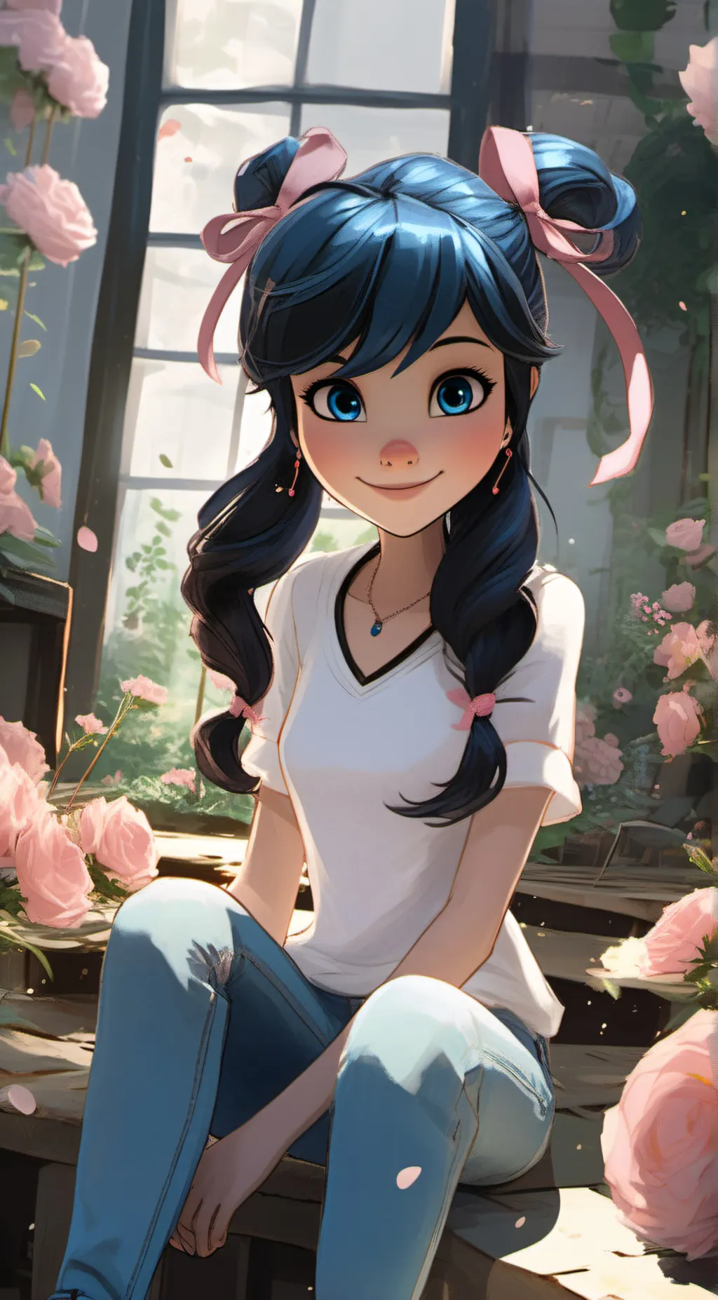 ai character: Marinette  background