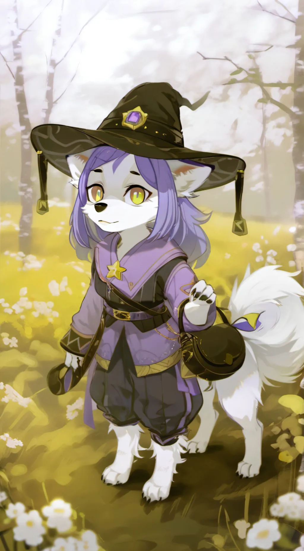 ai character: Violet  background