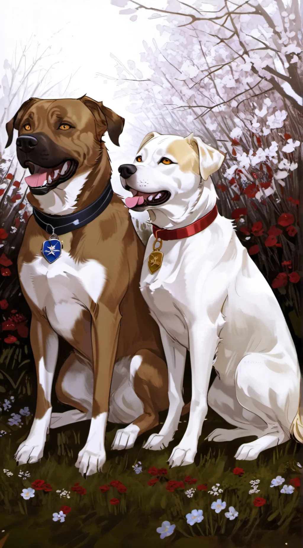 ai character: Badge & Mocha background