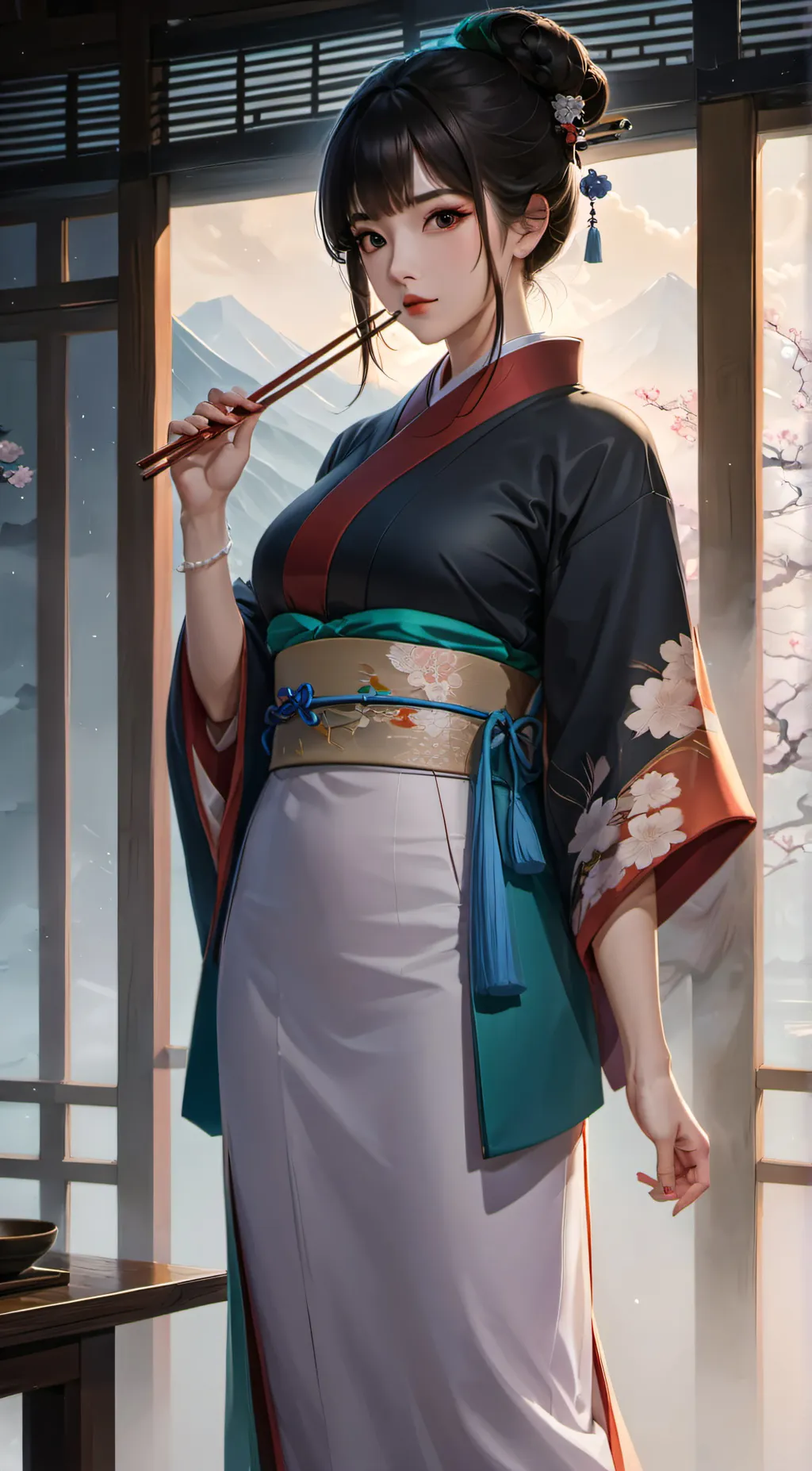 ai character: Kuma👘 background