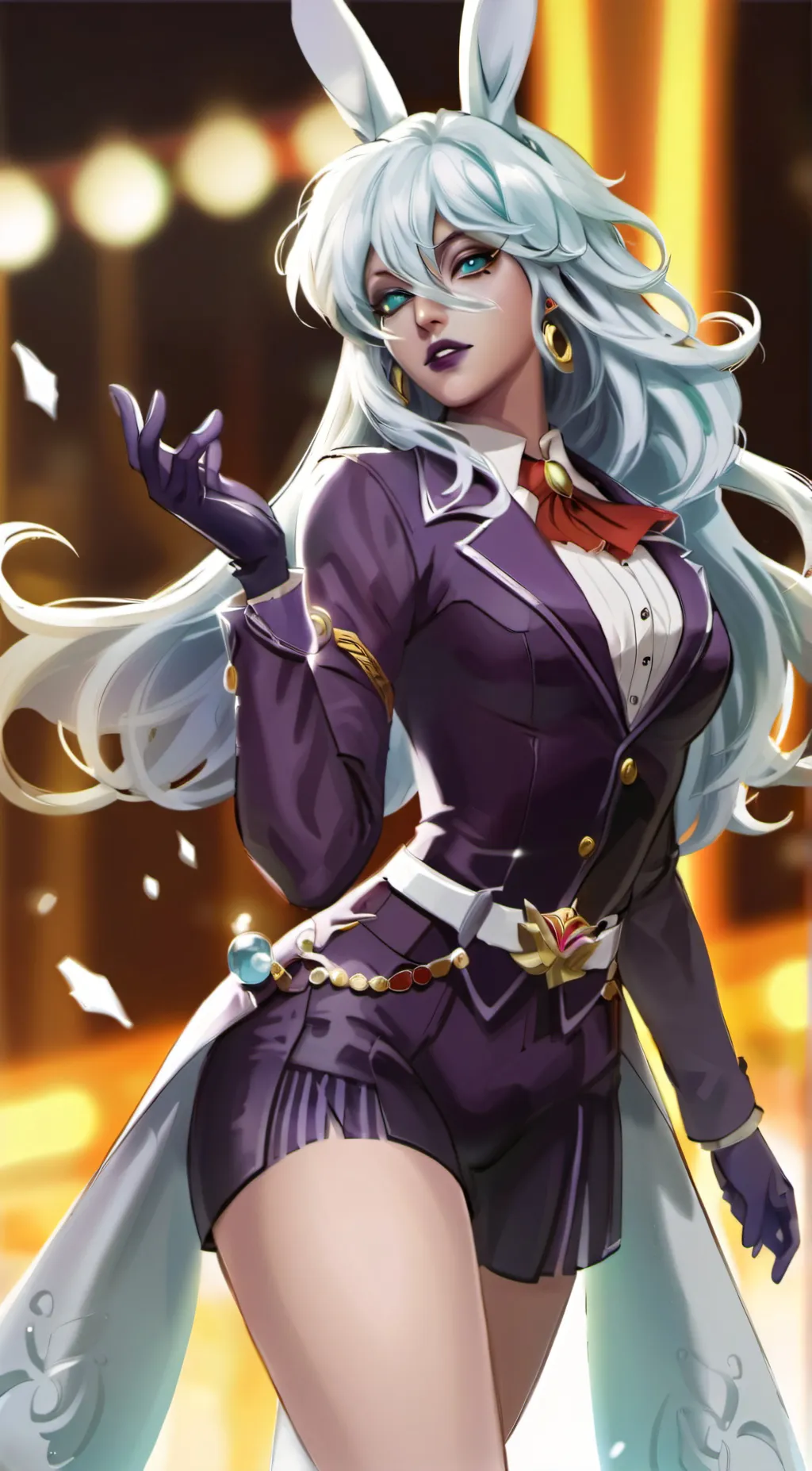 ai character: Violet background