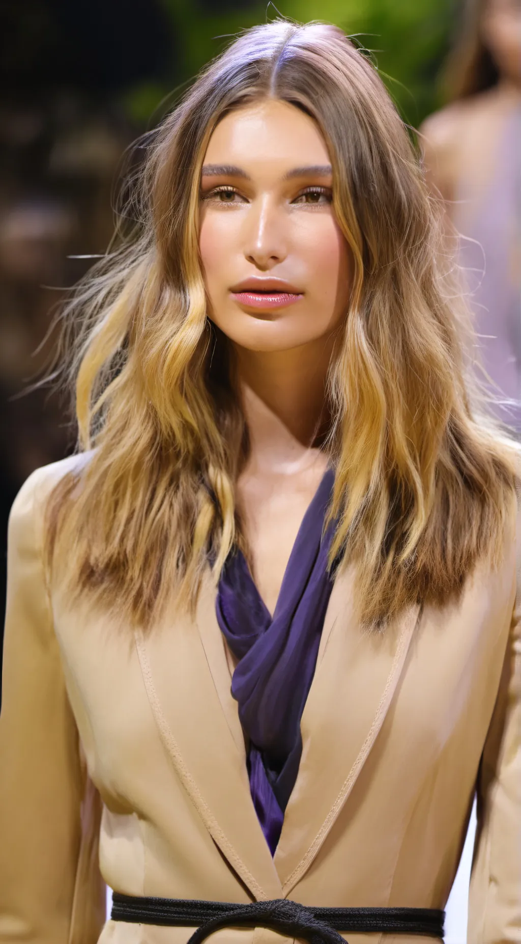 ai character: Hailey bieber  background