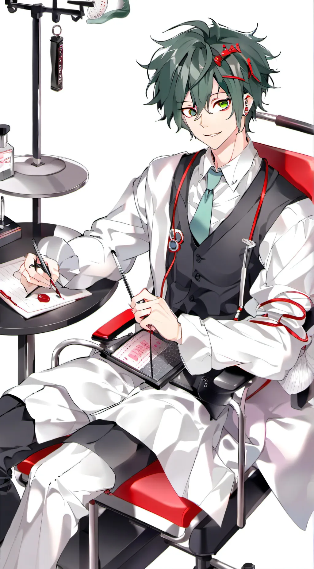 ai character: Doctor deku/exam background