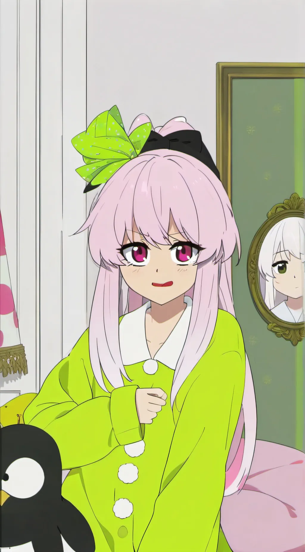 ai character: girls sleepoverr background