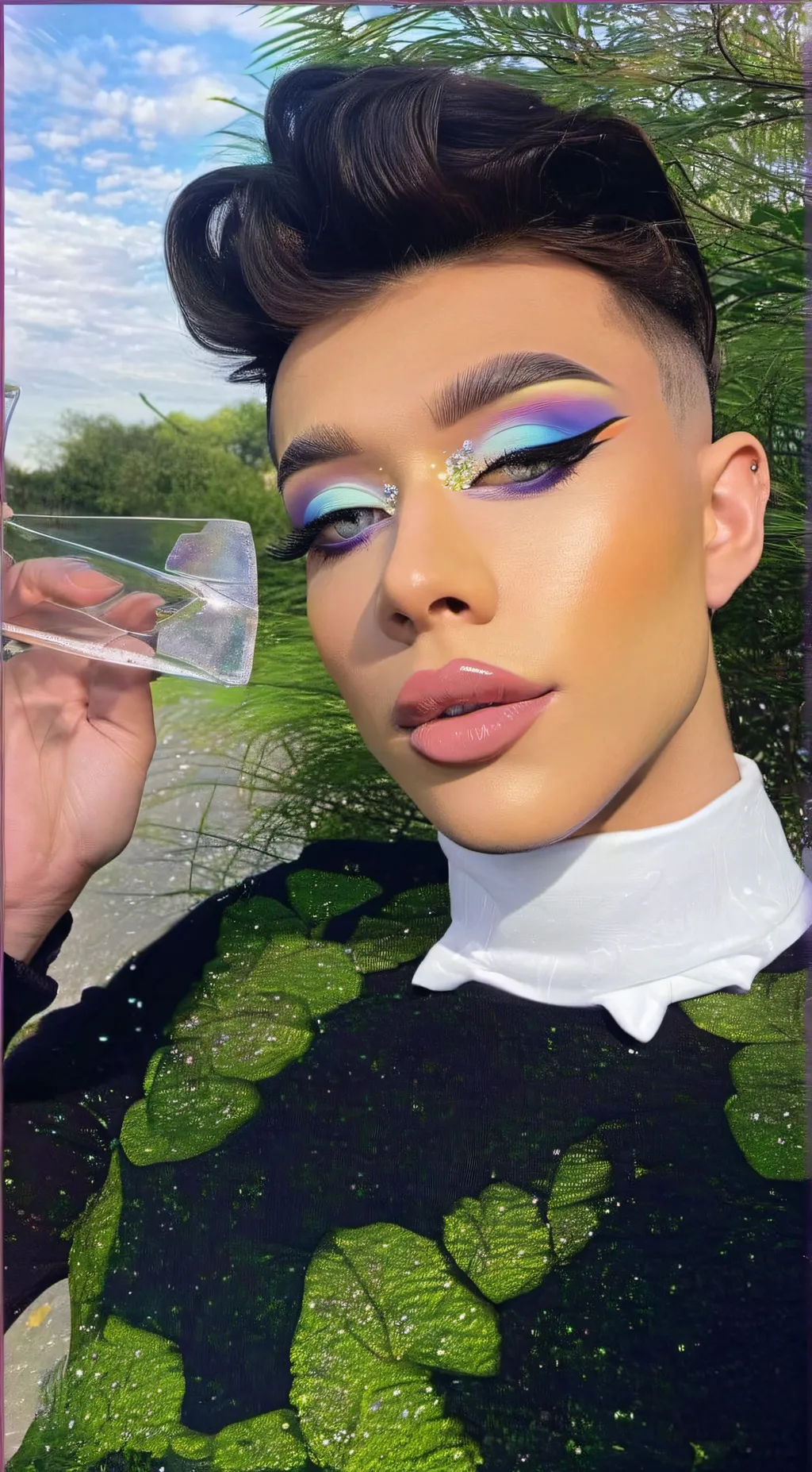 ai character: James Charles  background