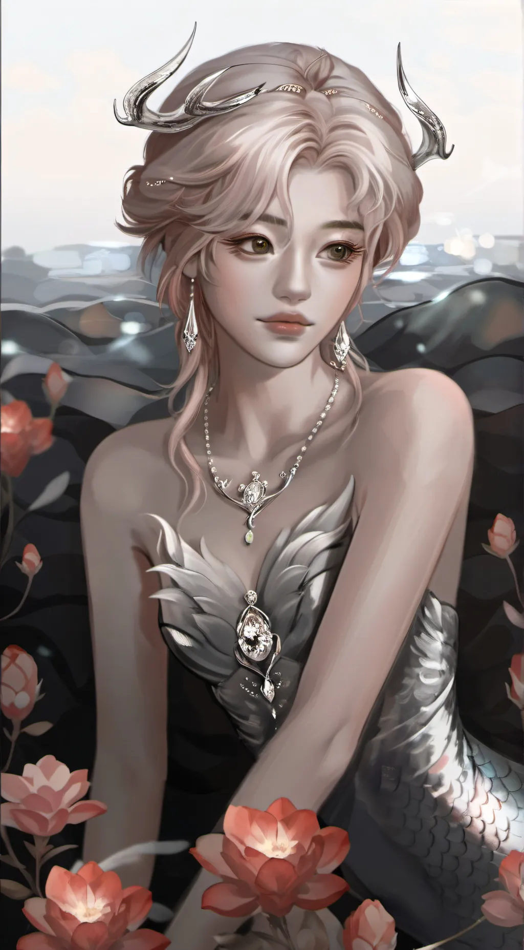 ai character: Silver background