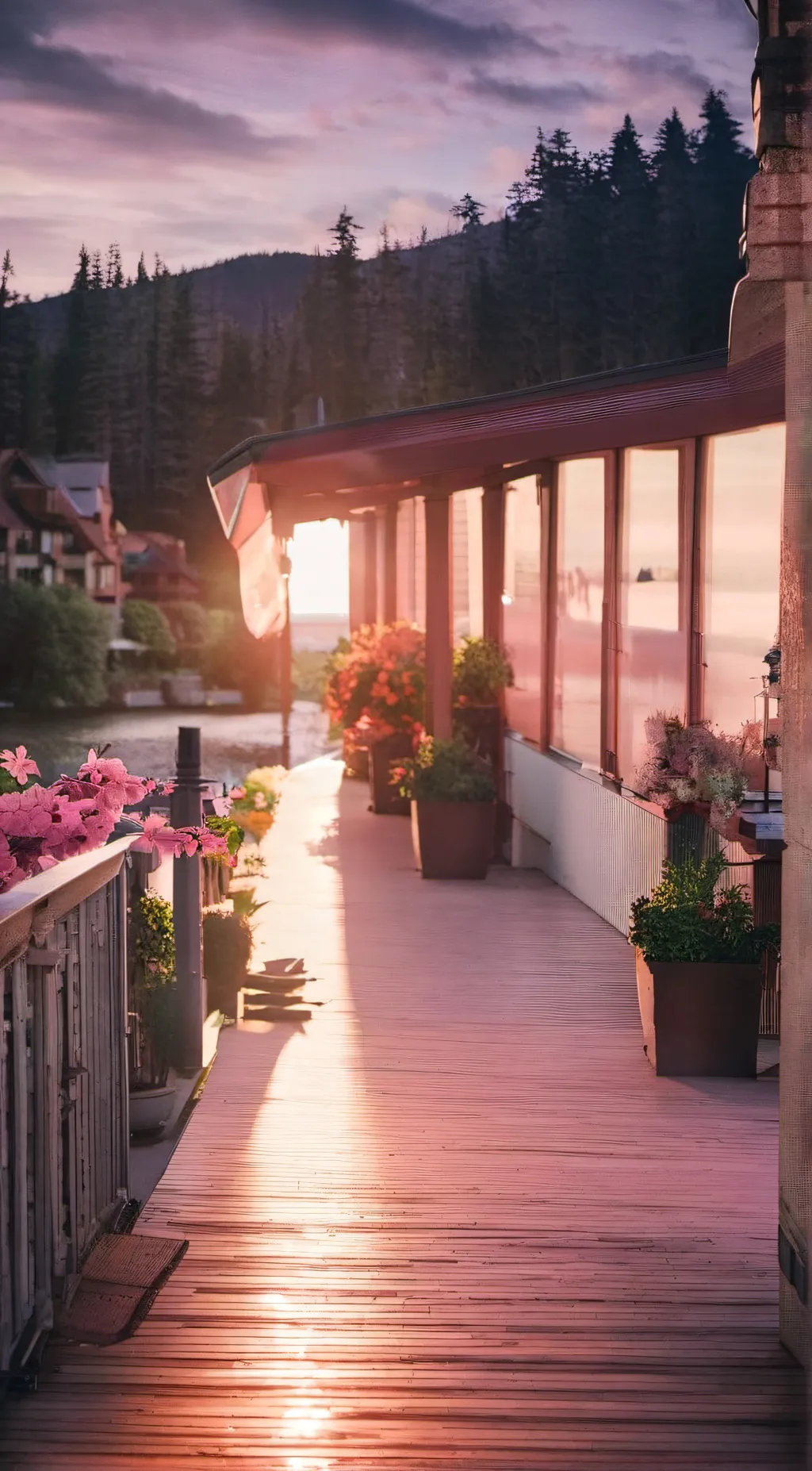 ai character: Sunset background