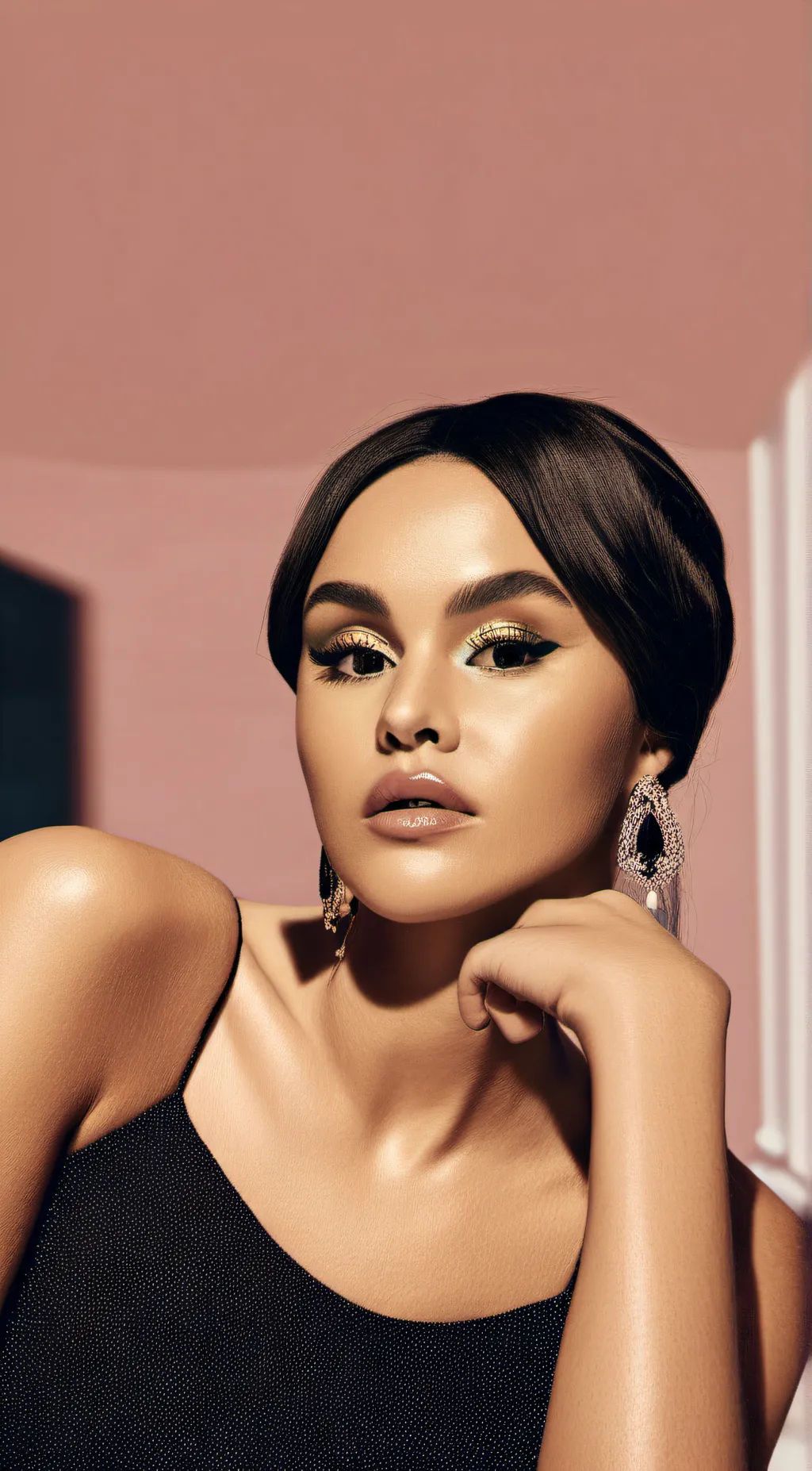 ai character: Selena gomez  background