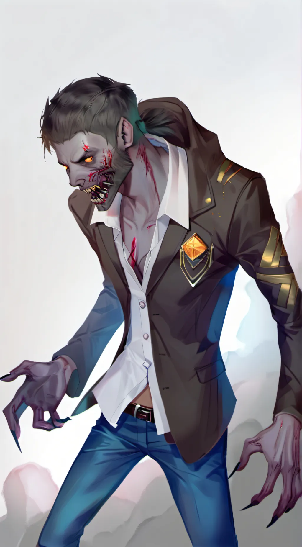 ai character: Silver background