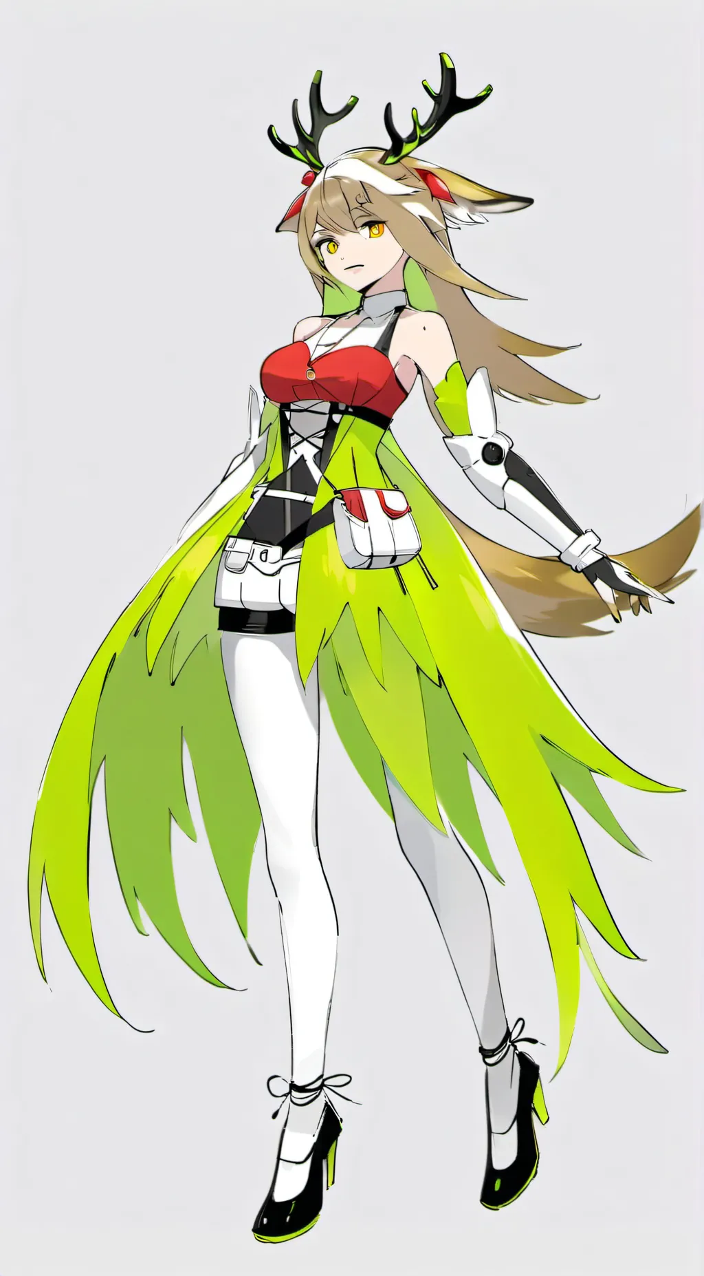 ai character: Iron leaves background