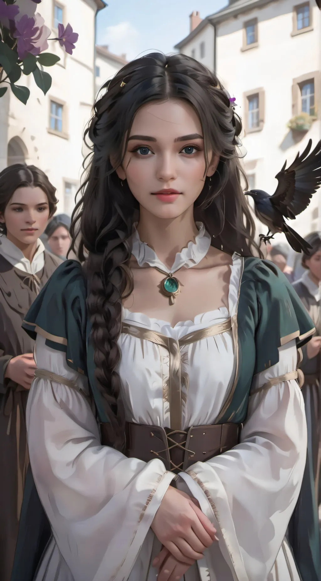 ai character: Violet background