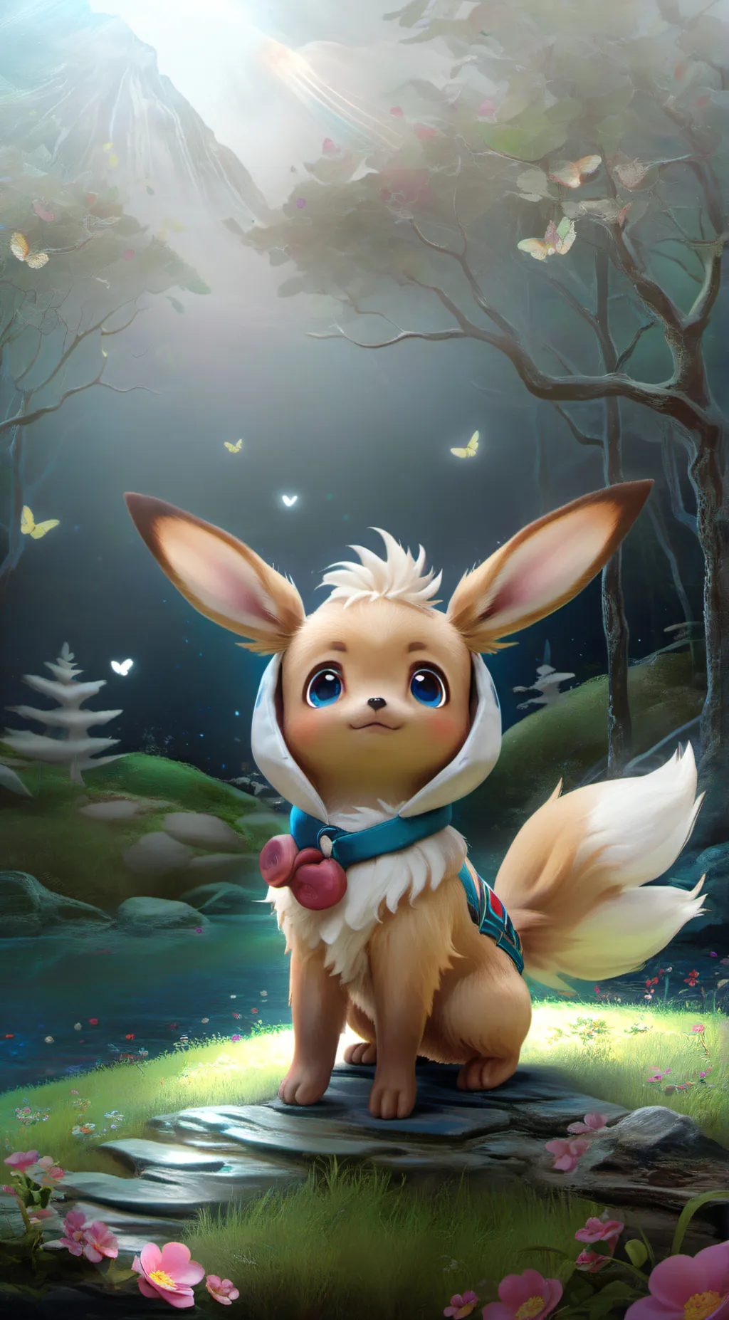 ai character: Eevee background