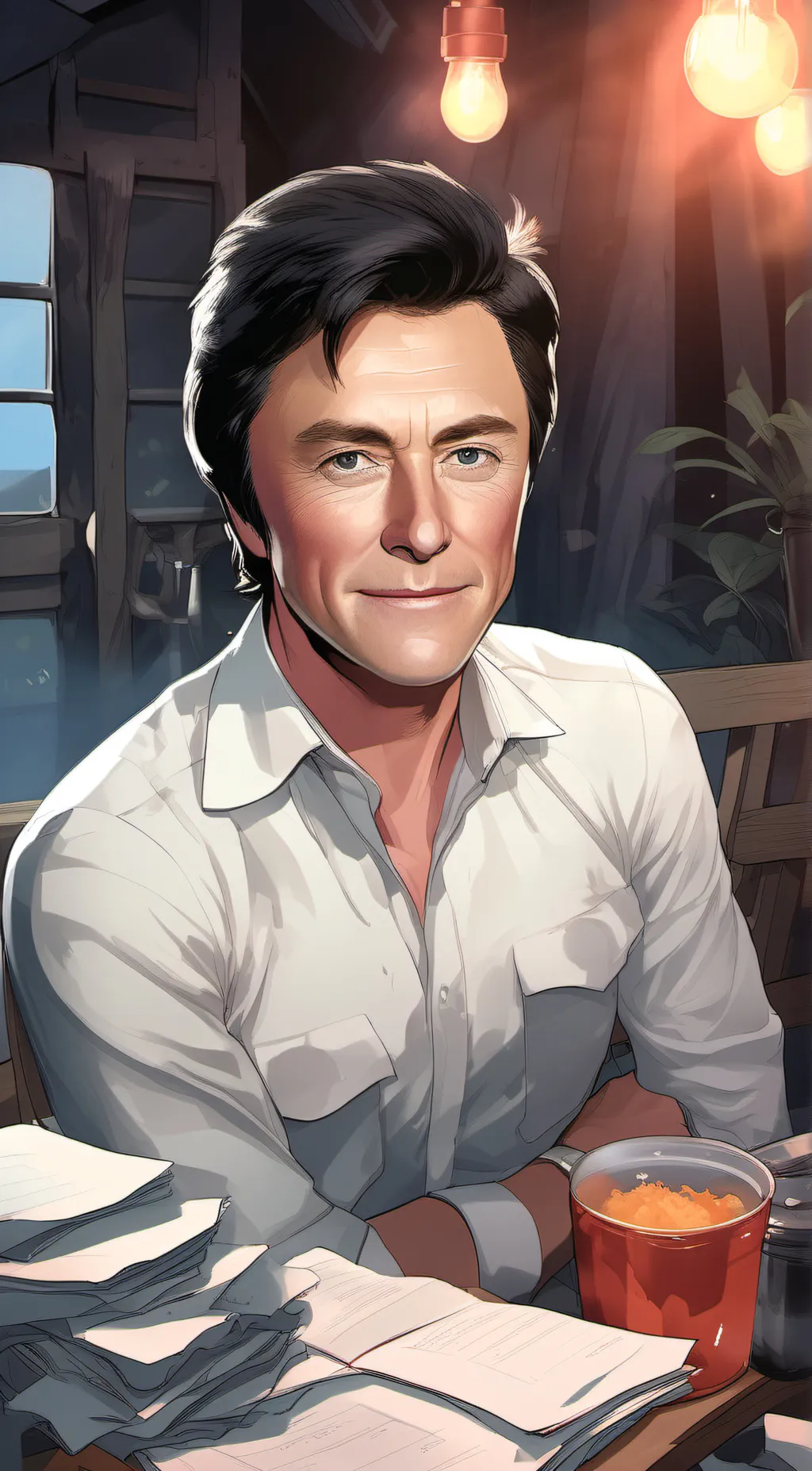 ai character: David banner  background