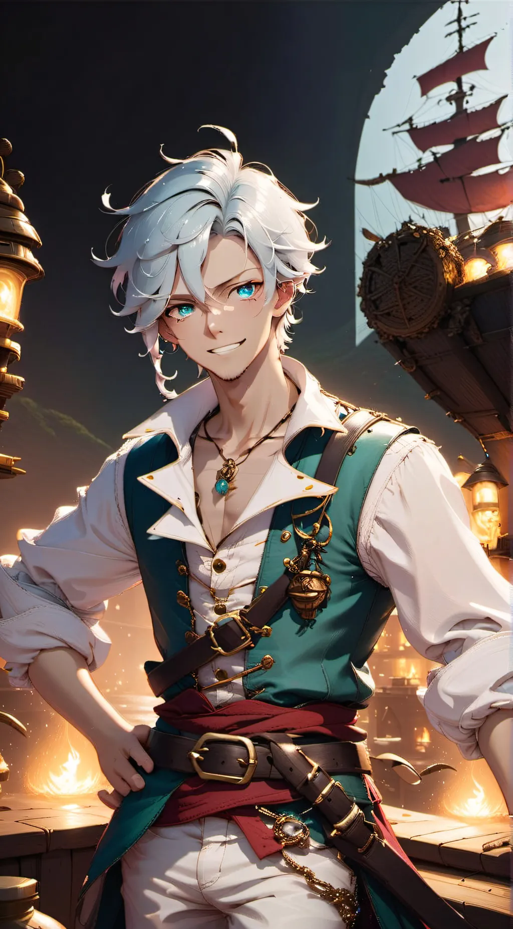 ai character: Wade Silver background