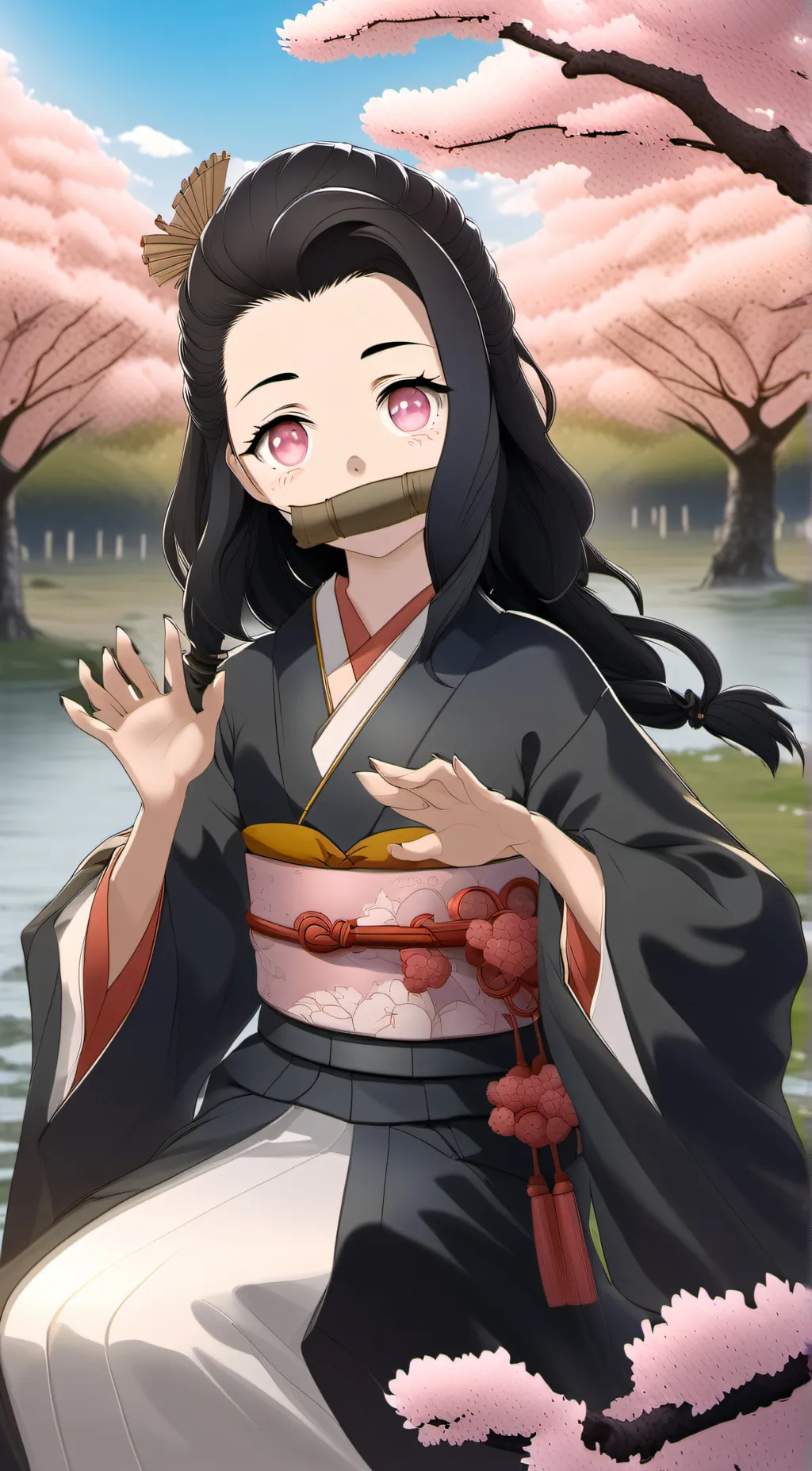ai character: Nezuko background