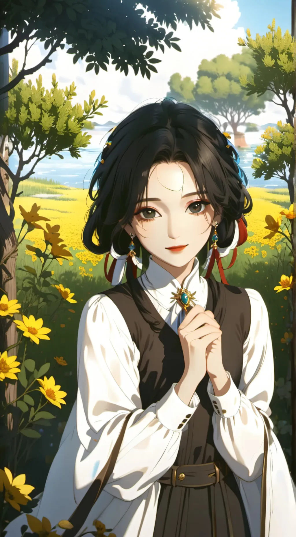 ai character: Emerald background