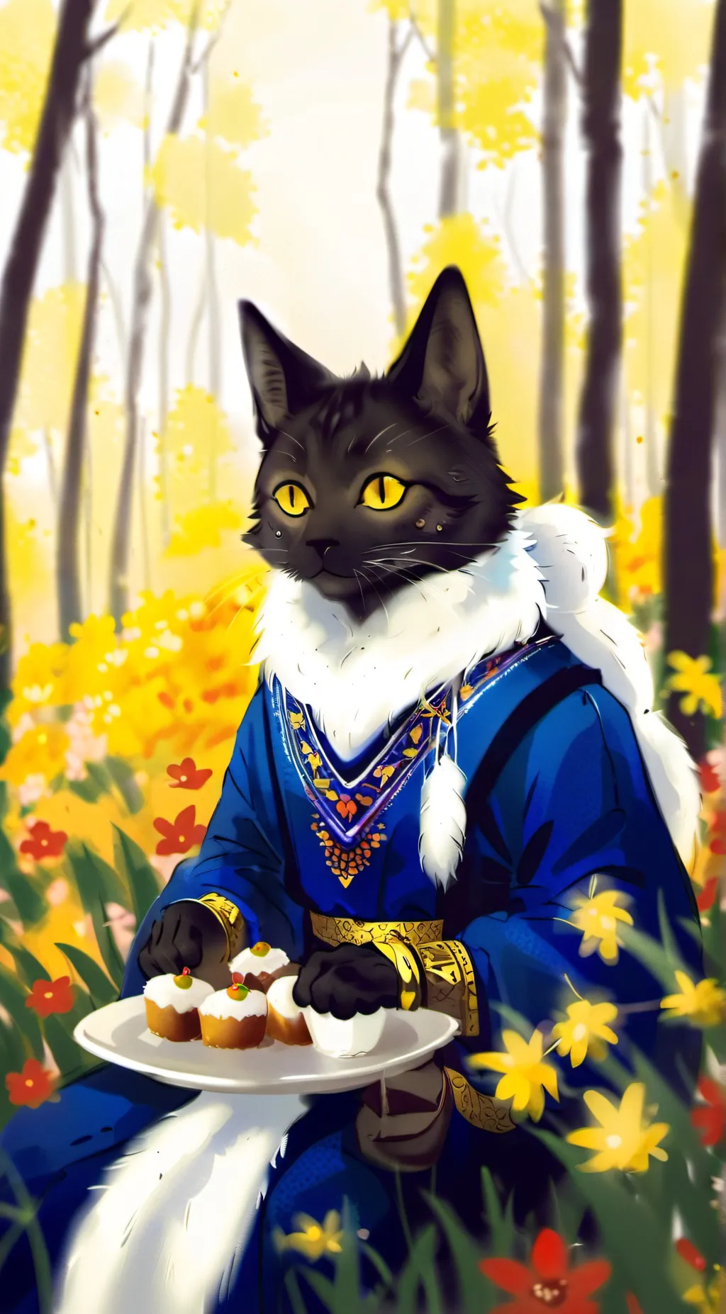 ai character: Cat on a mission  background