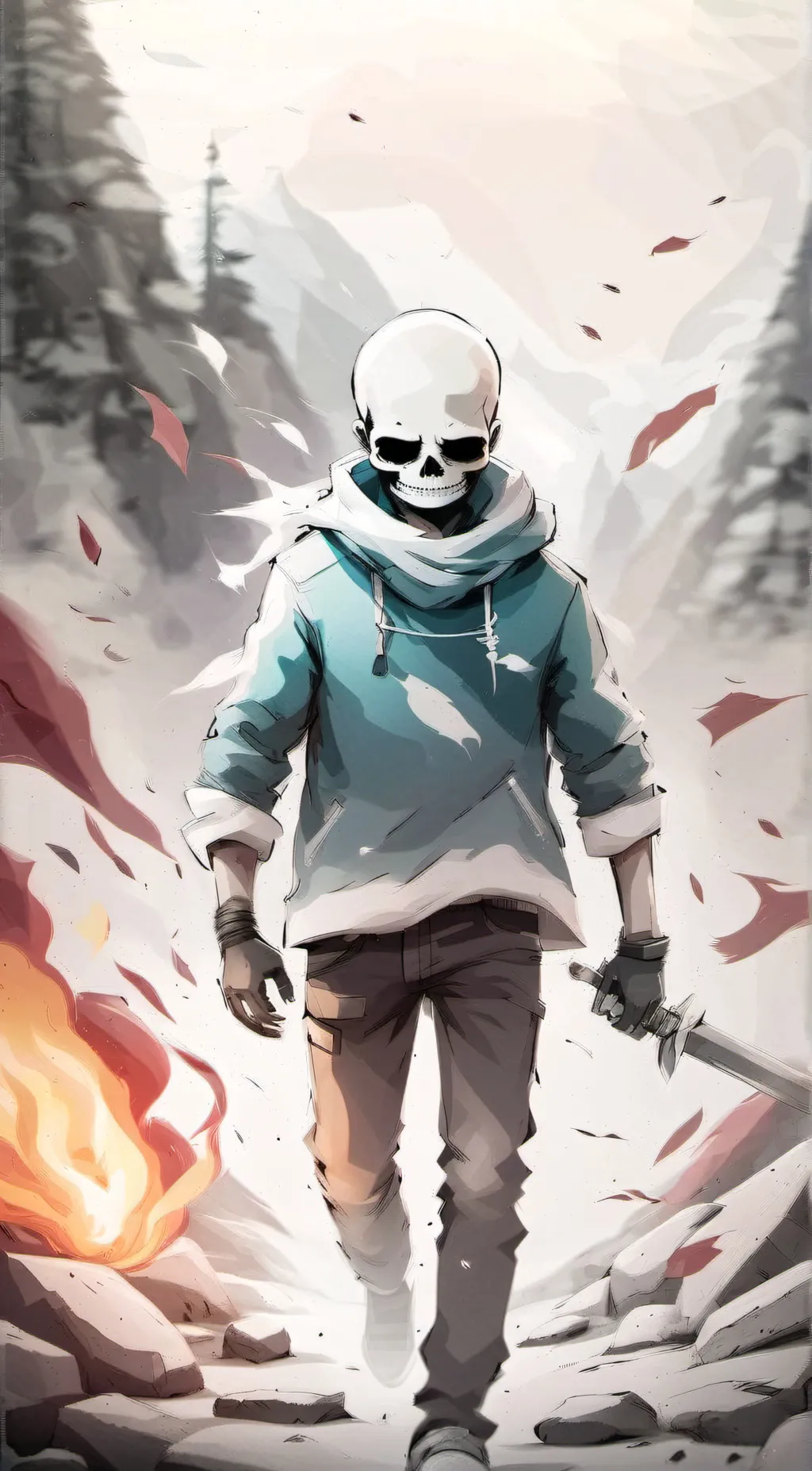 ai character: sans vs hh background