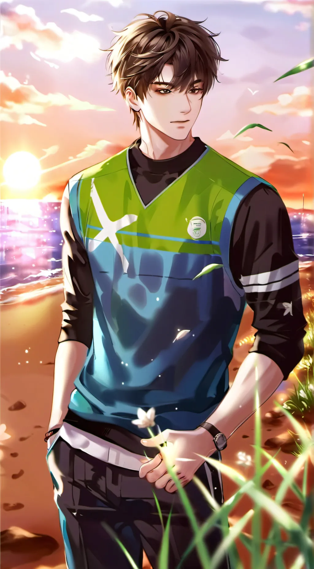 ai character: Ocean background