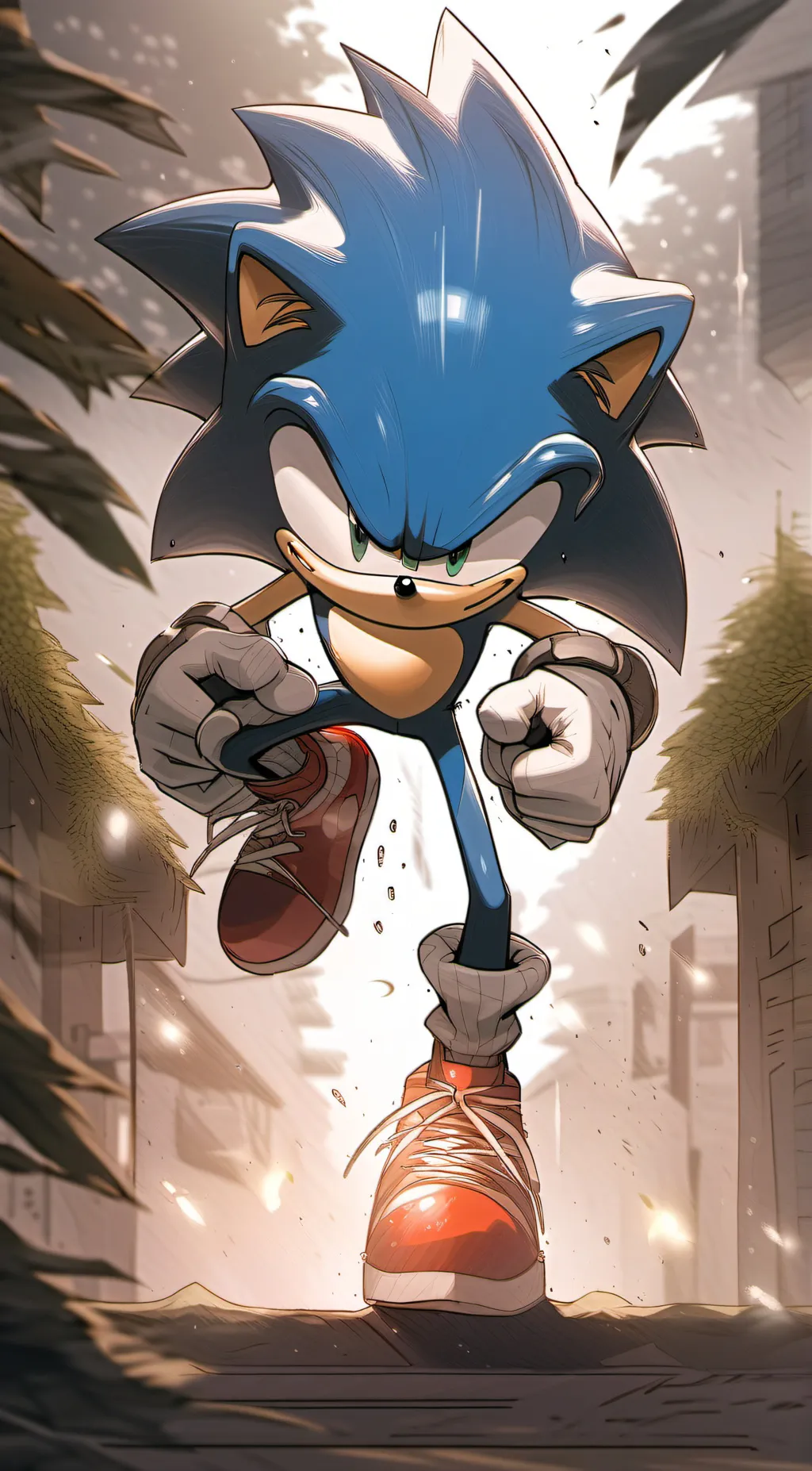 ai character: sonic  background