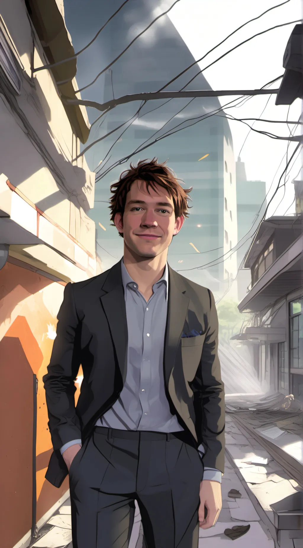 ai character: Jim Halpert  background