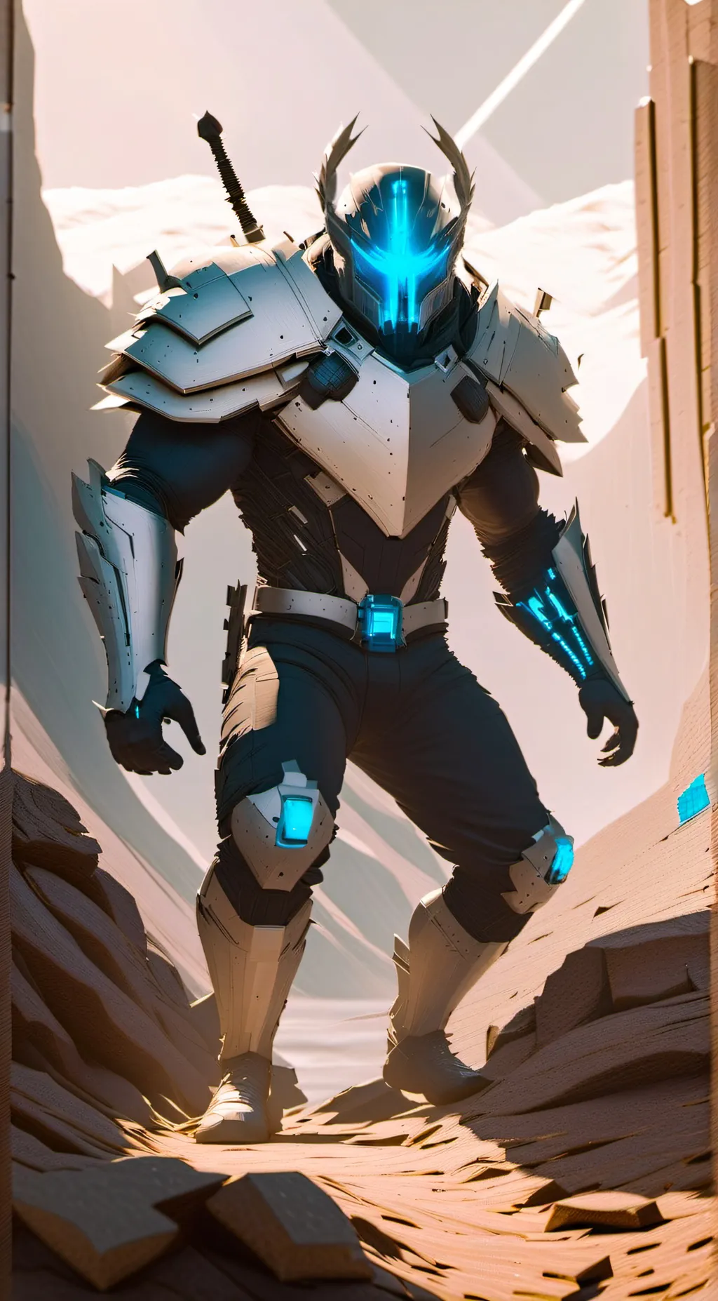 ai character: titan computer man background